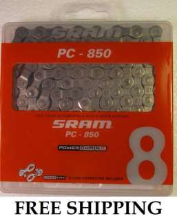 SRAM PC 850 8 Speed 3/32 Bike Chain works w/ 5 6 7sp bicycle Shimano 
