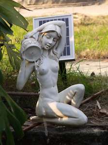 Solar Water Spitter Lady Statue Pool and Pond Spitter  