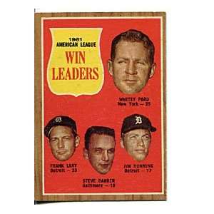 1961 American League Win Leaders 1962 Topps Card  Sports 