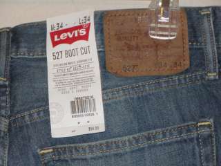 NWT $54 LEVIS 527 BOOT CUT DISTRESSED WASHED OUT JEANS  