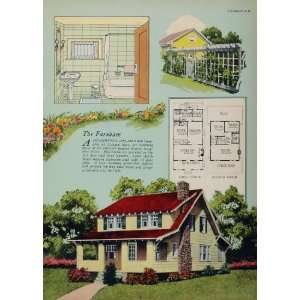  1925 Vintage Colonial Bungalow House Floor Plan Farnham 