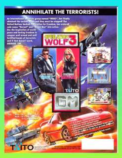 OPERATION WOLF 3 Taito Arcade Advertising Flyer  