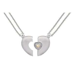  Petra Azar Satin Finish Magnetic Heart of Gold Pendant with Diamond 