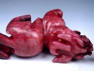  Ship From U.S* Pair Blood Jade Crafted Furious Walking Monsters Pi Xiu