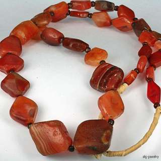 Antique Tabular Carnelian & Agate Stone Beads   African Trade  