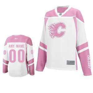 ANYNAME #00 Calgary Flames RBK Womens Pink NHL Hockey 