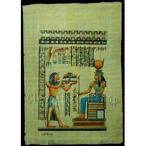  reproduction art work King Ramses Offering To Goddess Isis 