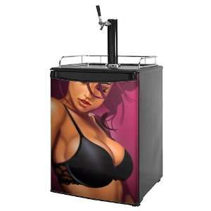 Kegerator Skin   Violeta Pin Up Girl (fits medium sized dorm fridge 