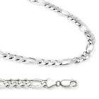 14k Solid White Gold Figaro Chain Necklace THICK 7mm 24