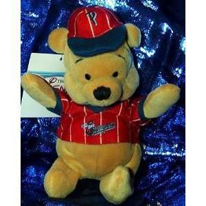   Loving MLB Baseball Pooh Bear 8 Inch Plush Bean Doll   New with Tags
