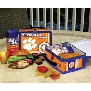  Clemson Tigers NCAA Tin Lunch Box With Thermos