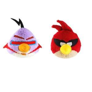  Angry Birds Space 8 Plush Set Of 2 (Super Red Bird and Purple Bird 
