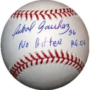  Anibal Sanchez Autographed Ball   inscribed No Hitter 9606 