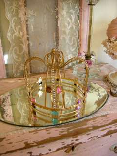 WOW Vintage Jeweled Rhinestones Theatrical Lg Crown 7  
