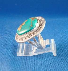 NATIVE AMERICAN NAVAJO INDIAN JEWELRY TURQUOISE RING 9 3/4 LENNIE 