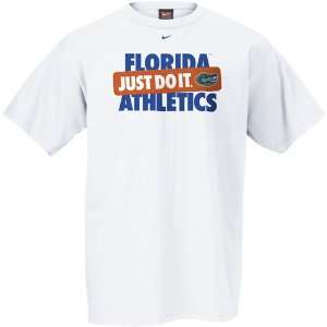 Nike Florida Gators White Just Do It T shirt:  Sports 