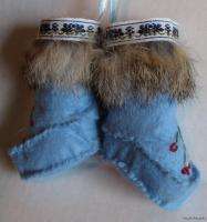 New Hand Sewen Blue MukLuks / REAL Fur Alaskan CUTE  