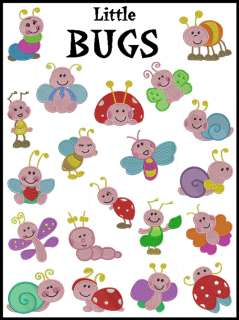 LITTLE BUGS * Machine Embroidery * 20 designs x 2 sizes  