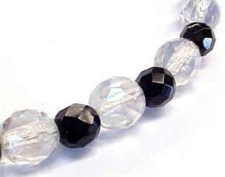 Vintage Black Onyx & Austrian Crystal Necklace ~ 25  