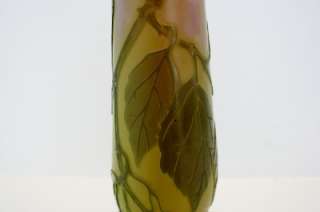 MONUMENTAL C1900 FRENCH CARVED CAMEO ART GLASS VASE BY LEGRAS NO 