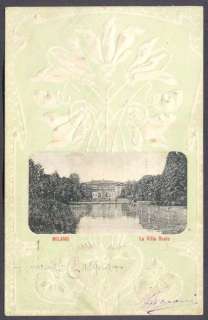 Italy Embossed Postcard Milano, La Villa Reale, Panoramic View 1904. L 