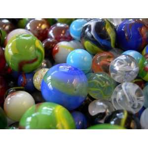   50 Assorted Marbles with (1) BONUS Shooter & Game Book Toys & Games