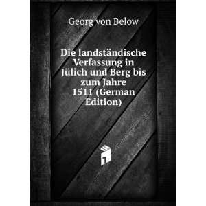  Die landstÃ¤ndische Verfassung in JÃ¼lich und Berg bis 