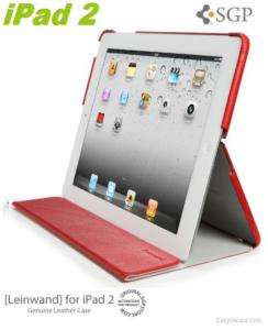 SGP Leather Case Leinwand for Apple iPad 2 Red Colour  