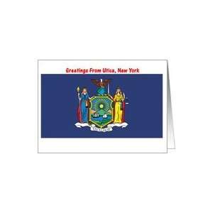  New York   City of Utica   Flag   Souvenir Card Card 