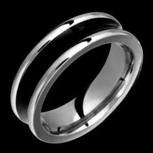  Velina   size 7.75 Titanium Ring with Elegant Black Center 