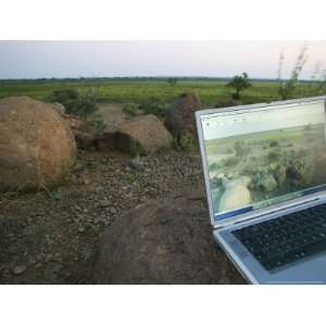  Laptop Computer in the Veld, Northern Tuli Game Reserve 