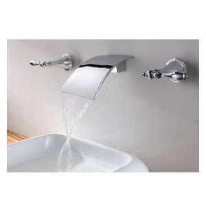  Brass Waterfall Bathroom Sink Faucet (Wall Mount): Home 