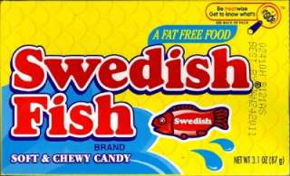 NEW SEALED BOX SWEDISH FISH SOFT & CHEWY CANDY FAT FREE  