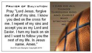 Basketball Prayer of Salvation Cards   All Things  