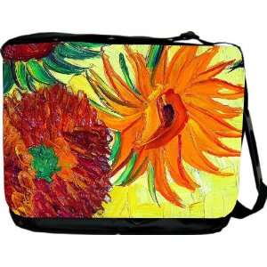  Van Gogh Sunflowers Design Messenger Bag   Book Bag 
