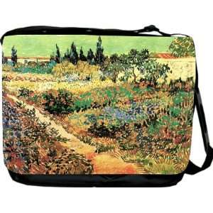  Van Gogh Art Flowering Garden with Path Messenger Bag   Book 