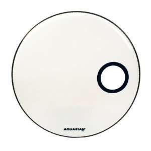  Aquarian Drumheads SMPTCC24WH Offset Ported Bass 24 inch Bass Drum 