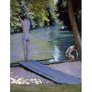 Bather About To Plunge Into The River Lyrres by Gustave Caillebotte 