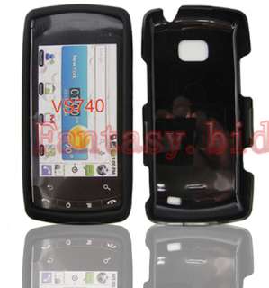 Black Hard Rubber Case Cover For Verizon LG Ally VS740  
