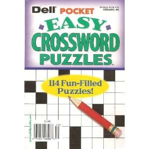 Dell Pocket Easy Crossword Puzzles Magazine (Volume 40 