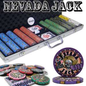 500 Ct Aluminum Case Nevada Jack Ceramic Poker Chip Set  
