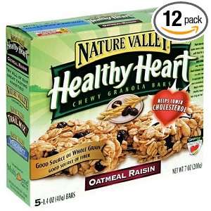 Nature Valley Healthy Heart Chewy Granola Bars, Oatmeal Raisin, 5 