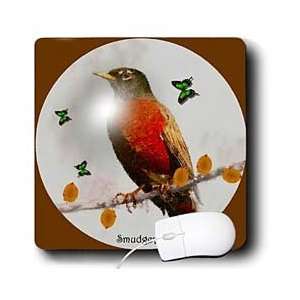  SmudgeArt Bird Art Designs   Red Robin   Mouse Pads Electronics