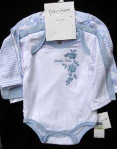 Calvin Klein Newborn Baby Girl Onesies 0 3, 3 6 & 6 9 month 3,4,5 pc 