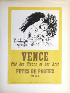 1959 Marc Chagall Vence Fetes de Paques Mourlot Lithograph  