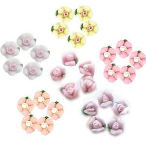    60 Pcs 6 Designs Ceramic Flowers Nail Art Decoration: Beauty