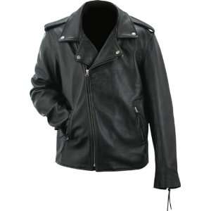  Evel Knievel Mens Black Genuine Leather Classic Motorcycle 