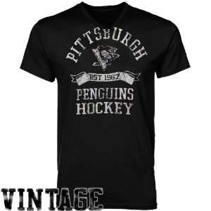 Old Time Hockey Pittsburgh Penguins Black Apple Premium V neck T shirt