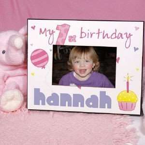  Personalized Baby Girl 1st Birthday Picture Frame: Baby