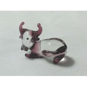  Collectibles Crystal Figurines Purple Cow. Everything 